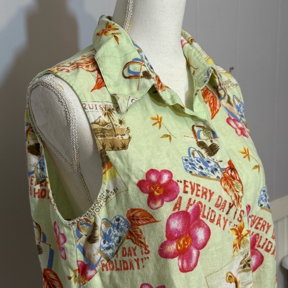 Dandy by Andi M. Linen Tie-Front Vacation Top - Picture 13 of 14